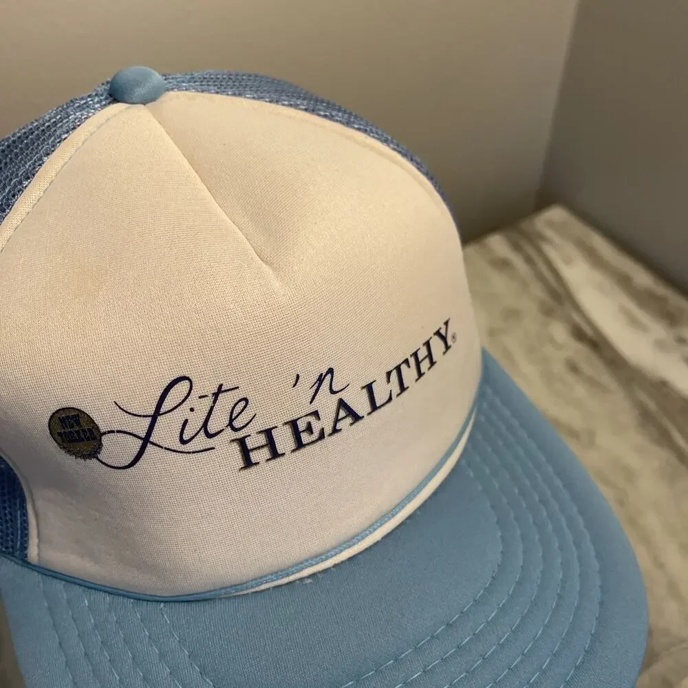 Vintage Adjustable New Yorker Lite N Healthy Trucker Hat Bout Rare
